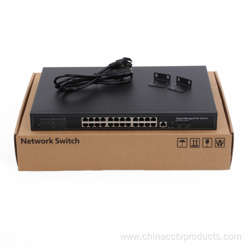 24port Layer 2 Managed PoE Switch with Sfp